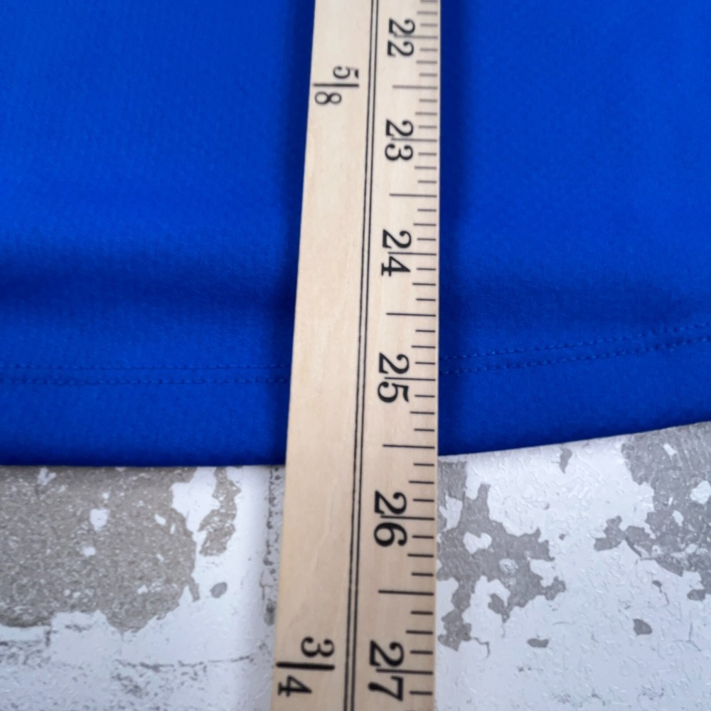 Nike Shirt Men Medium Blue White Tee‎ Pull Over Quarter Zip Performance Sweater - Picture 9 of 11